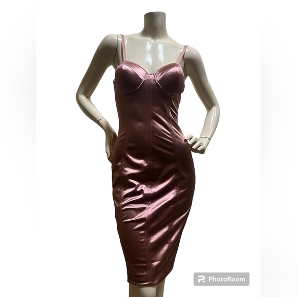 City Lux Mauve Pink Satin Dress, Medium - Picture 3 of 16